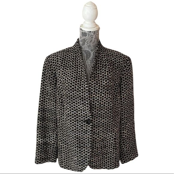 Vintage Austin Reed Patterned & Textured Silk Blend Blazer - Picture 1 of 11